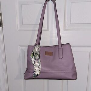 Nanette Lepore  light Purple Shoulder Bag with Chic Floral Accent